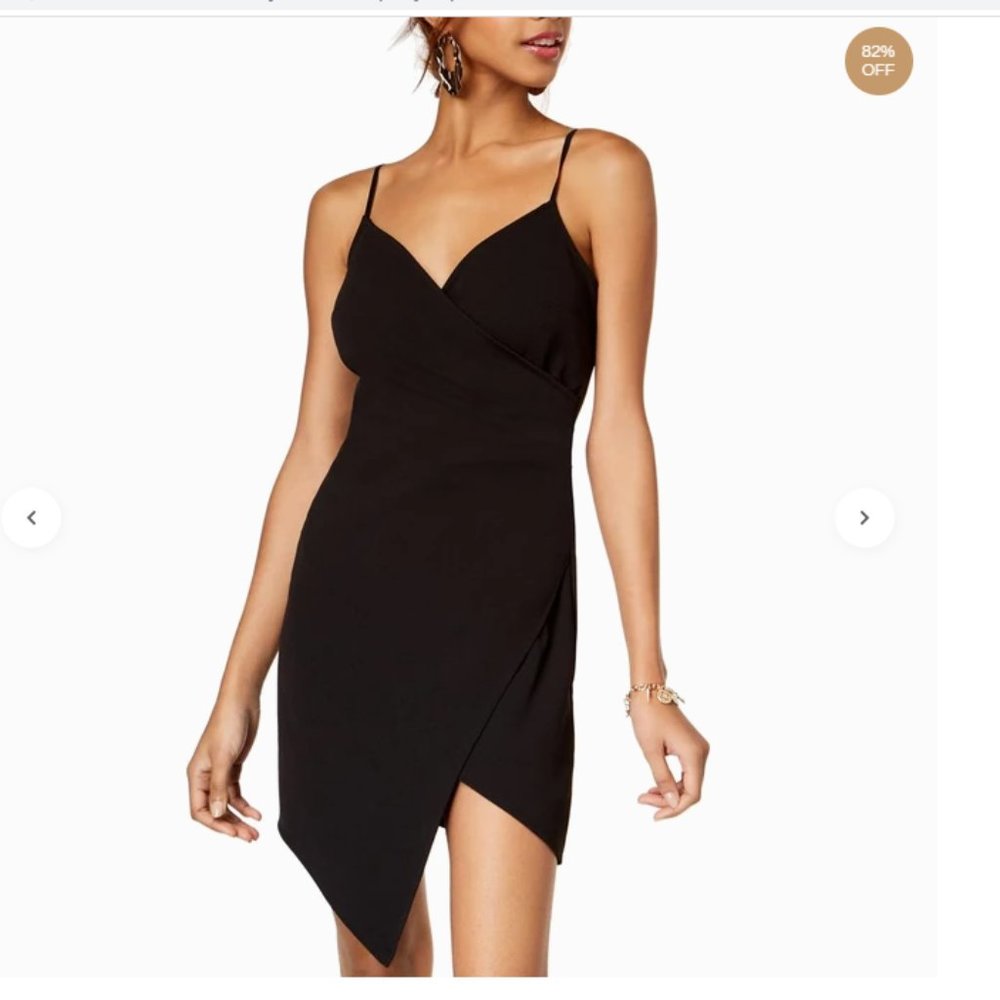 Emerald Sundae Mini Asymmetrical Black Dress